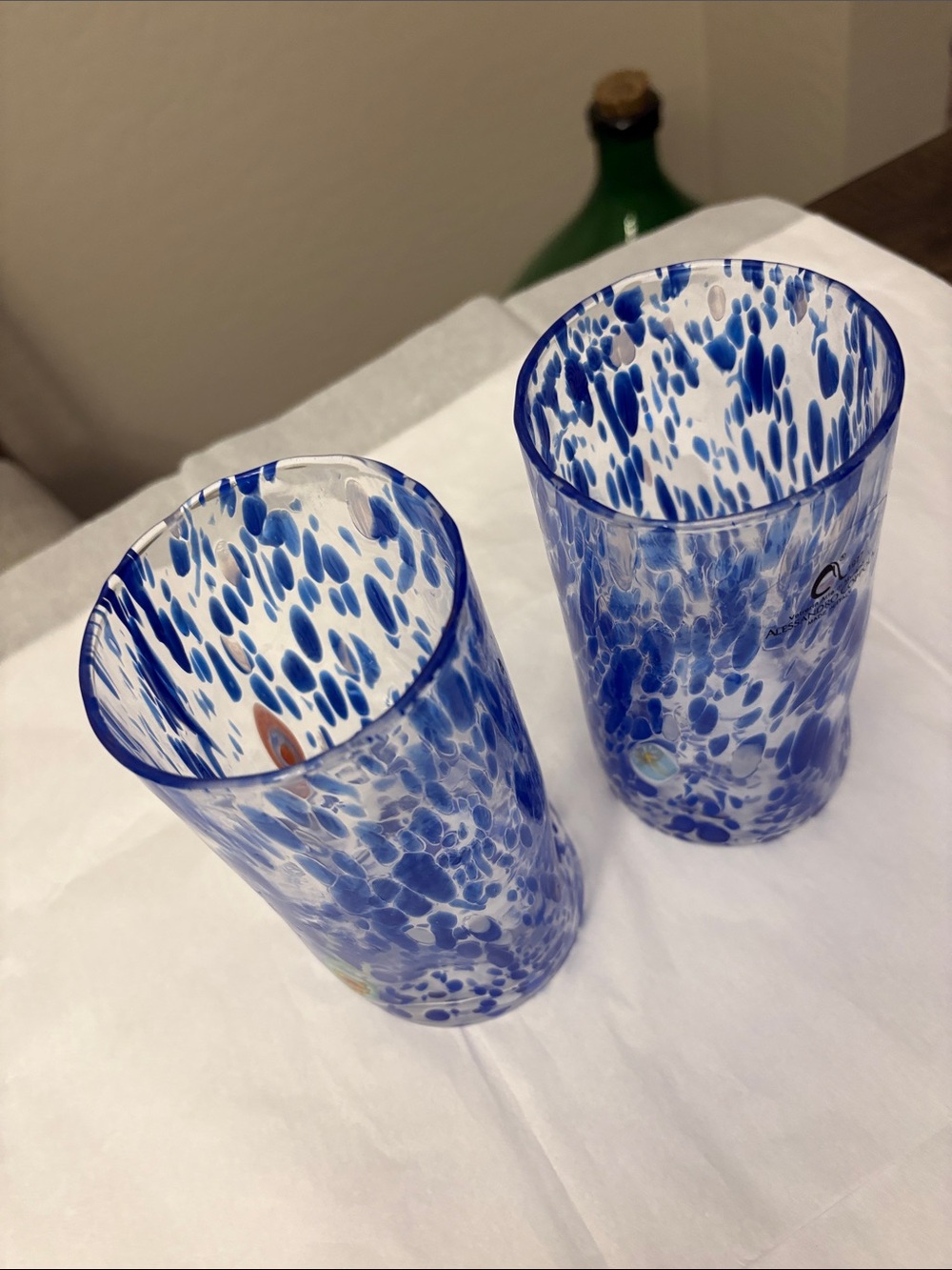 Murano Confetti Indented Drinking Glasses Made In Italy Handmade Glasses - Picture 5 of 7